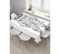 Прямоугольная скатерть JoyArty Одноглазый космонавт из сатена tc_32483_120x145