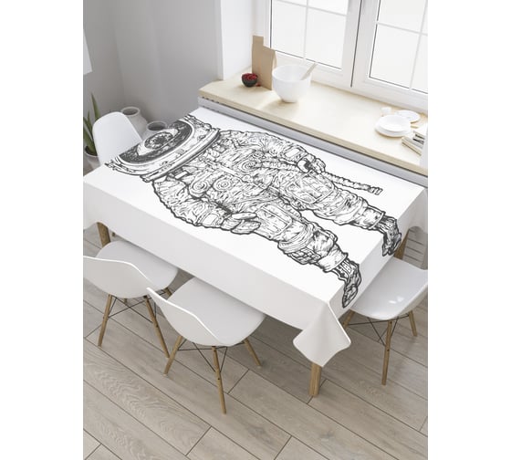 Прямоугольная скатерть JoyArty Одноглазый космонавт из сатена tc_32483_120x145 1