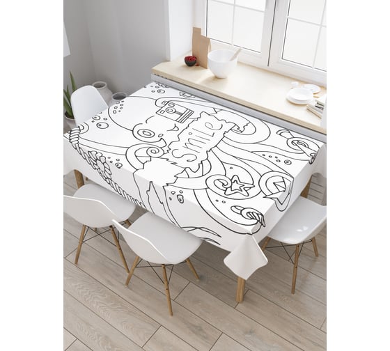 Прямоугольная скатерть JoyArty Осьминог фотограф из сатена tc_22270_120x145 1