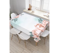 Прямоугольная скатерть JoyArty Обрамление розами из сатена tc_33024_120x145