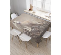 Прямоугольная скатерть JoyArty Одинокий волк из сатена tc_29771_120x145