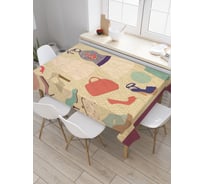 Прямоугольная скатерть JoyArty Нужные покупки из сатена tc_2797_120x145