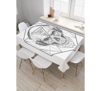 Прямоугольная скатерть JoyArty Масонский череп из сатена tc_9754_120x145