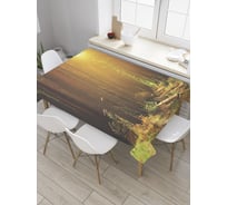 Прямоугольная скатерть JoyArty Лесной восход из сатена tc_28106_120x145