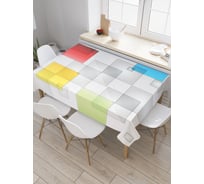 Прямоугольная скатерть JoyArty Переплетения квадратов из сатена tc_30251_120x145