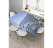 Прямоугольная скатерть JoyArty Обзор горного озера из сатена tc_34879_120x145