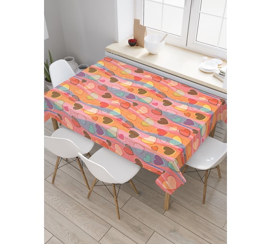 Прямоугольная скатерть JoyArty Любовные перелет из сатена tc_29893_120x145 1