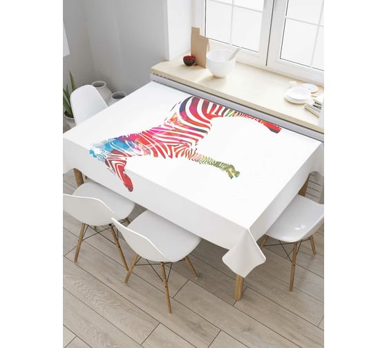 Прямоугольная скатерть JoyArty Краски зебры из сатена tc_4584_120x145 1