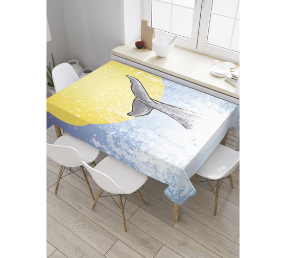 Прямоугольная скатерть JoyArty Ныряние кита из сатена tc_33553_120x145 1