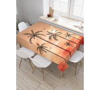 Прямоугольная скатерть JoyArty Пальмы на закате из сатена tc_36459_120x145