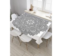 Прямоугольная скатерть JoyArty Мандала монохром из сатена tc_35466_120x145