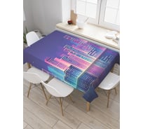Прямоугольная скатерть JoyArty Неоновый город из сатена tc_29316_120x145