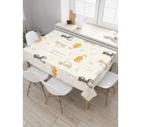 Прямоугольная скатерть JoyArty Кошачьи гуляния из сатена tc_30291_120x145