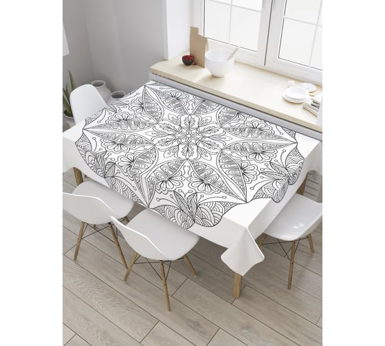Прямоугольная скатерть JoyArty Мандала в стиле дудл из сатена tc_28895_120x145 1
