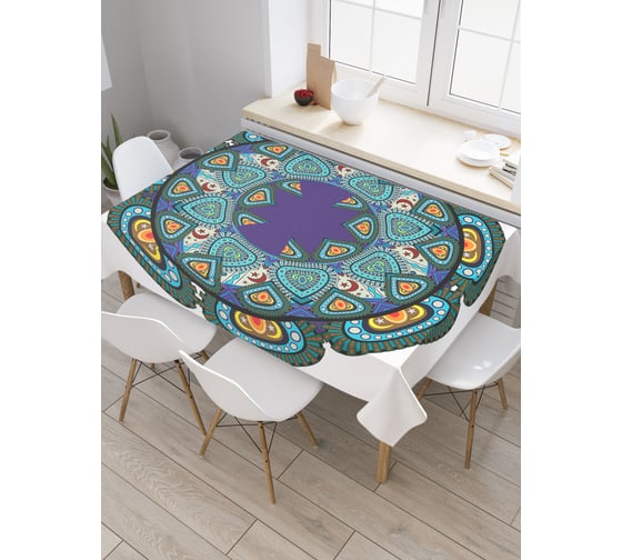 Прямоугольная скатерть JoyArty Лепестковая мандала из сатена tc_29504_120x145 1