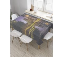 Прямоугольная скатерть JoyArty Космический город из сатена tc_31368_120x145