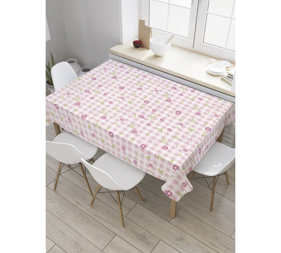 Прямоугольная скатерть JoyArty Нежный принт цветов из сатена tc_31102_120x145