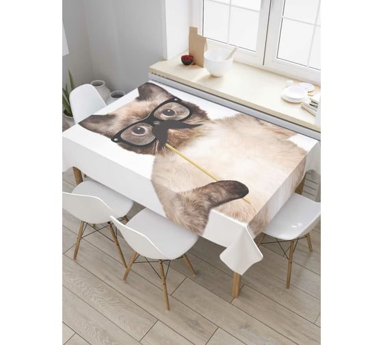 Прямоугольная скатерть JoyArty Кот юморист из сатена tc_78569_120x145 1