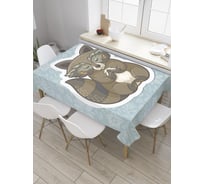 Прямоугольная скатерть JoyArty Милый енот из сатена tc_28561_120x145