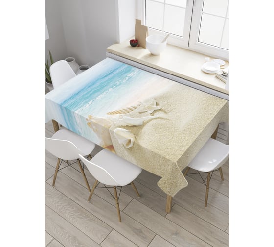Прямоугольная скатерть JoyArty Песчаные останки из сатена tc_8255_120x145