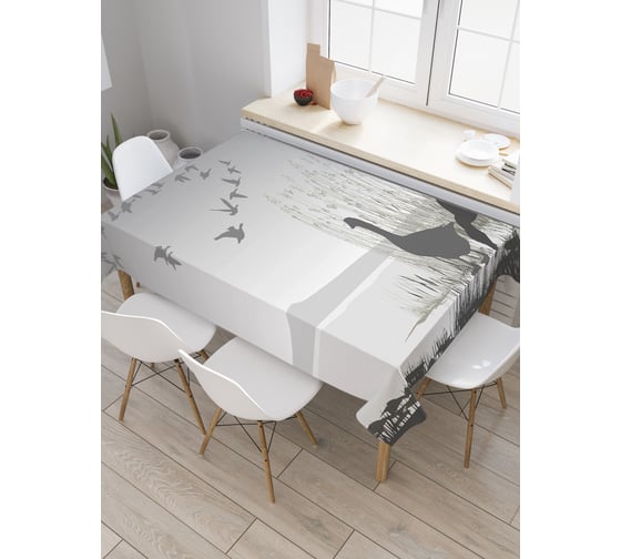 Прямоугольная скатерть JoyArty Летящие птицы из сатена tc_21738_120x145 1
