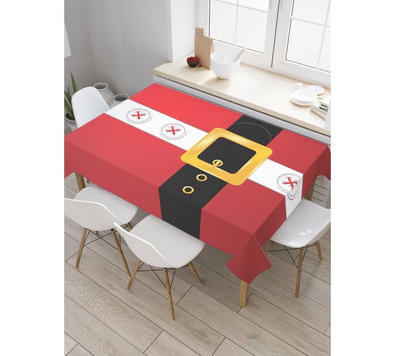 Прямоугольная скатерть JoyArty Костюм санты из сатена tc_5536_120x145 1