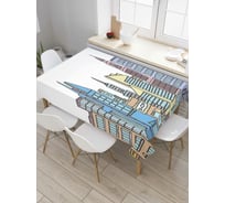 Прямоугольная скатерть JoyArty Красочная архитектура из сатена tc_4482_120x145
