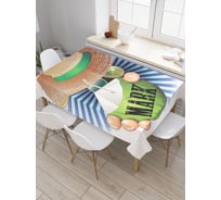 Прямоугольная скатерть JoyArty Отдыхающий Марк из сатена tc_3976_120x145