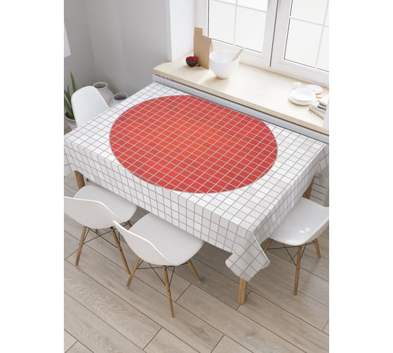 Прямоугольная скатерть JoyArty Красный круг Малевича из сатена tc_29692_120x145 1