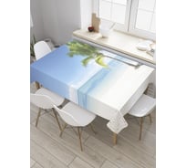 Прямоугольная скатерть JoyArty Пальма на пляже из сатена tc_31192_120x145