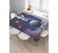 Прямоугольная скатерть JoyArty Круг планет из сатена tc_19946_120x145