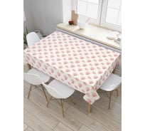 Прямоугольная скатерть JoyArty Коралловый цветочный узор из сатена tc_262032_120x145