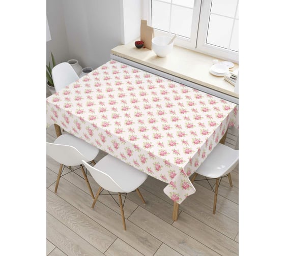 Прямоугольная скатерть JoyArty Коралловый цветочный узор из сатена tc_262032_120x145 1
