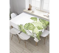 Прямоугольная скатерть JoyArty Листья тропических растений из сатена tc_36054_120x145