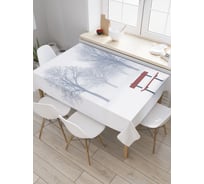 Прямоугольная скатерть JoyArty Лавочка в тумане из сатена tc_29090_120x145