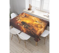 Прямоугольная скатерть JoyArty Огненная битва из сатена tc_30821_120x145
