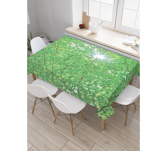 Прямоугольная скатерть JoyArty Небо зеленеет из сатена tc_20657_120x145
