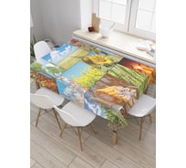 Прямоугольная скатерть JoyArty Летний коллаж из сатена tc_18469_120x145