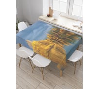 Прямоугольная скатерть JoyArty Леса за рекой из сатена tc_19671_120x145