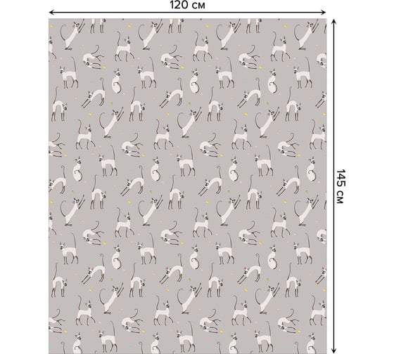Прямоугольная скатерть JoyArty Кошачьи игрища из сатена tc_20888_120x145