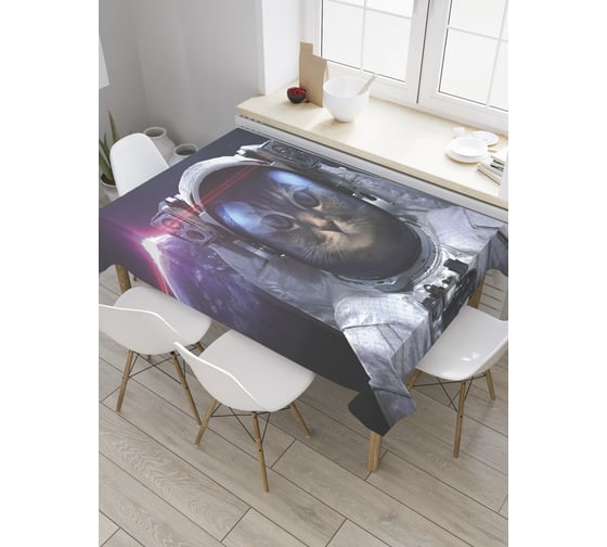 Прямоугольная скатерть JoyArty Кот в галактике из сатена tc_33504_120x145 1