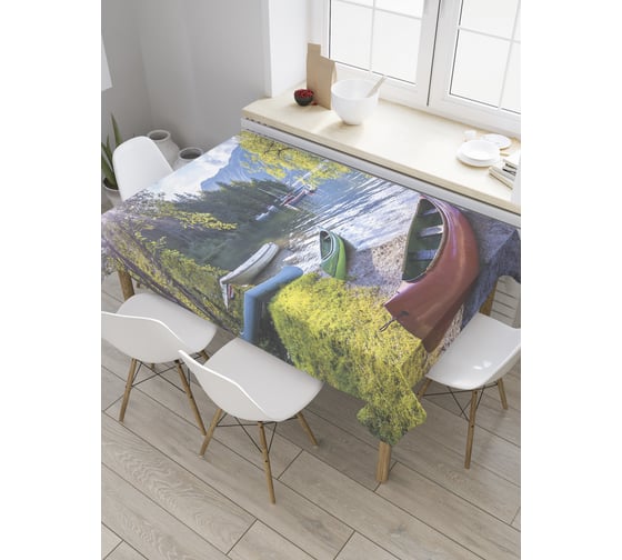 Прямоугольная скатерть JoyArty Лодочный парк из сатена tc_31190_120x145 1