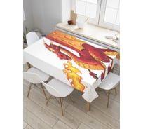 Прямоугольная скатерть JoyArty Огонь дракона из сатена tc_36682_120x145