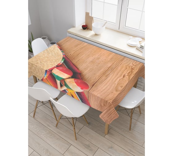 Прямоугольная скатерть JoyArty Маракасы ждут из сатена tc_20614_120x145 1