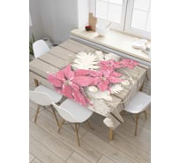 Прямоугольная скатерть JoyArty Новогодние цветы из сатена tc_5596_120x145