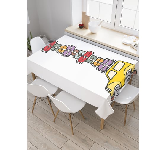 Прямоугольная скатерть JoyArty Навстречу путешествиям из сатена tc_3422_120x145 1