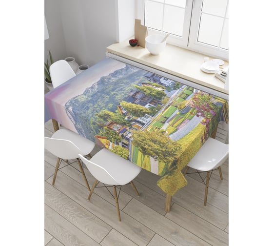 Прямоугольная скатерть JoyArty Осенний пейзаж из сатена tc_32465_120x145 1
