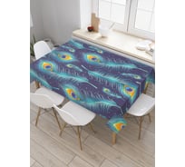 Прямоугольная скатерть JoyArty Перья павлина из сатена tc_29355_120x145