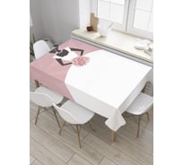 Прямоугольная скатерть JoyArty Невеста с букетом из сатена tc_34521_120x145