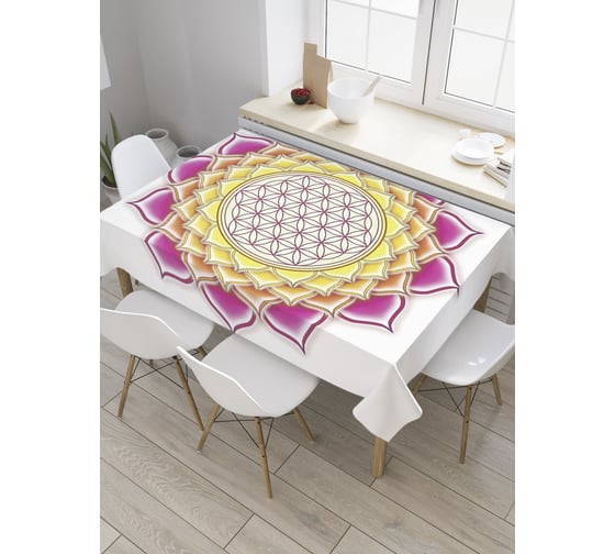 Прямоугольная скатерть JoyArty Лотос тысячи лепестков из сатена tc_35467_120x145 1